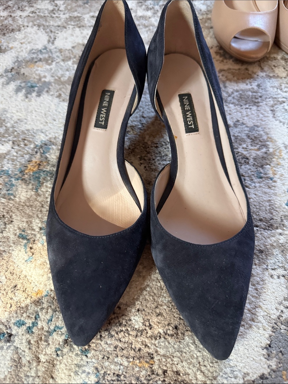 Lot of 4 Nine West Women's Heels Set - Nude, Navy, Black - Picture 5 of 10